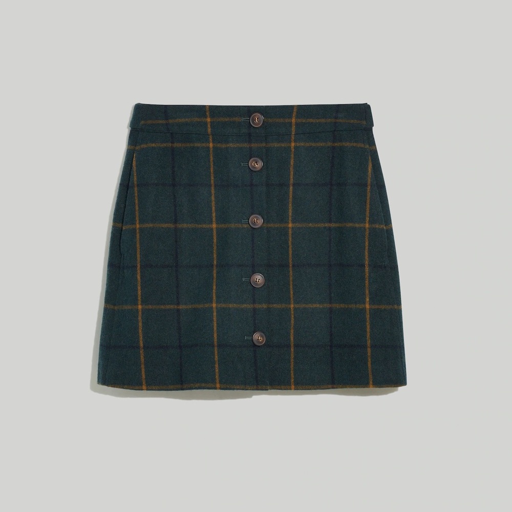 NEW Wool Button-Front Mini Skirt Madewell Size 2